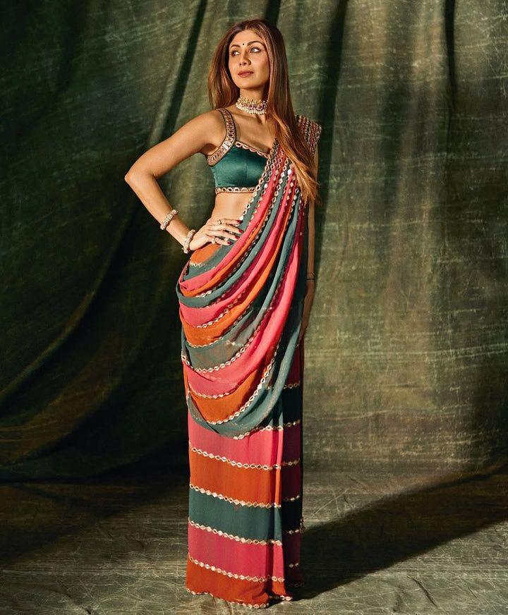 DF 3460 Multi Faux Georgette Saree Perfect for Wedding, Party, Cultural Events, Traditional Day, Pooja – . Grab it for ₹2099. Delivery 4-6 Working Day | Designer Sarees, Modern Digital sarees, Sarees, Bollywood Sarees, Creative Sarees, Embroidered Sarees, Ethnic Saree, Party Wear Sarees