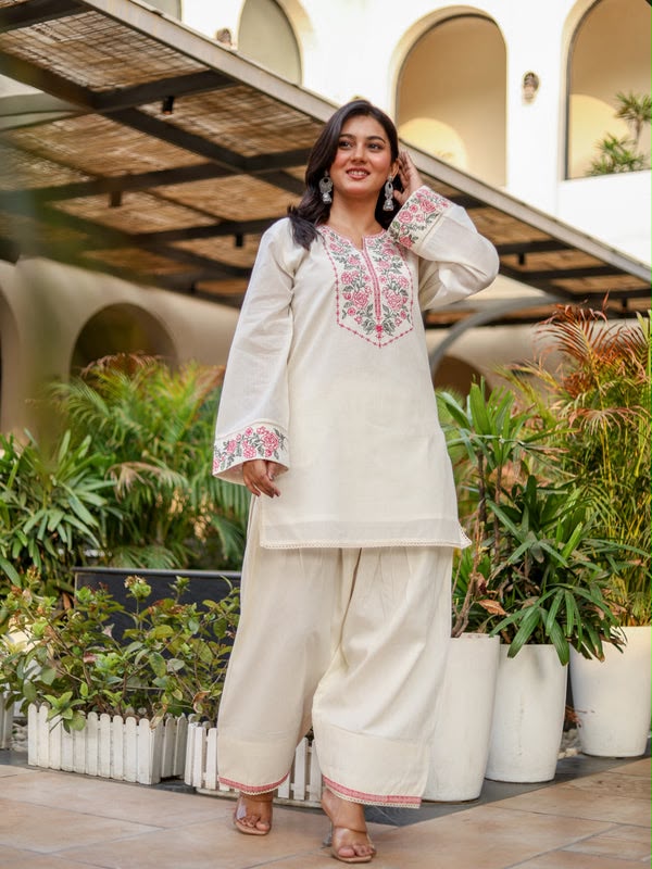 NSR 898 Off White Khadi Cotto Salwar Suit with Embroidery Work & Lace Work. Available at ₹1749 only. Delivery 4-6 Working Days. Shop now. | Jump Suits, Salwar suit, Casual Suits, Creative suits, Designer Suits, Palazzo Suits, Party Wear Suits, Patiala Suits, Straight Suits