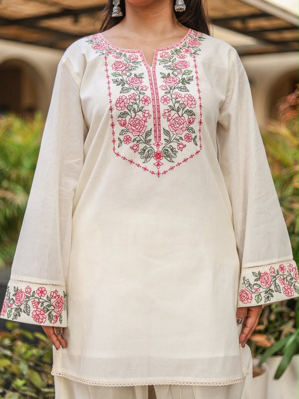 NSR 898 Off White Khadi Cotto Salwar Suit with Embroidery Work & Lace Work. Available at ₹1749 only. Delivery 4-6 Working Days. Shop now. | Jump Suits, Salwar suit, Casual Suits, Creative suits, Designer Suits, Palazzo Suits, Party Wear Suits, Patiala Suits, Straight Suits