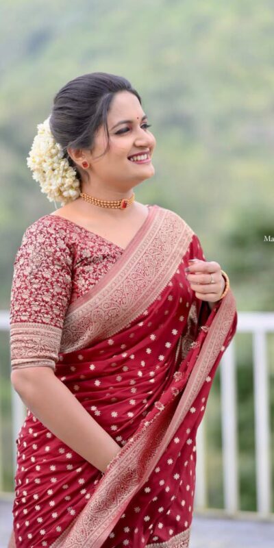KPR 228 Red in Soft Lichi Silk Jacquard Work Designer Work Saree . Exclusive Offer ₹1349. Delivery 4-6 Working Days. Shop now. | Designer Sarees, Modern Digital sarees, Sarees, Bollywood Sarees, Creative Sarees, Embroidered Sarees, Ethnic Saree, Party Wear Sarees
