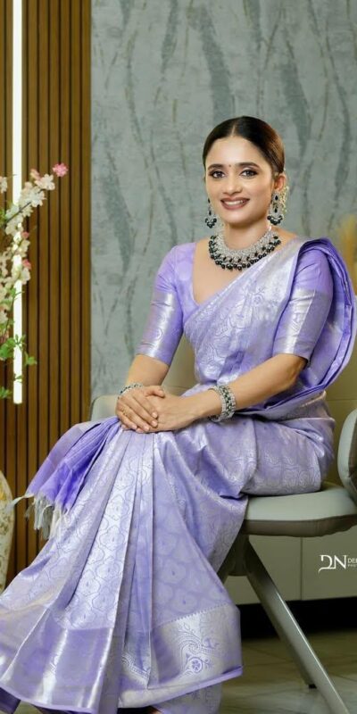 KPR 259 Lavender Soft Lichi Silk Saree with Lace Work & Lace Border. Introductory Price ₹1349. Delivery 4-6 Working Days. Shop now. | Designer Sarees, Modern Digital sarees, Sarees, Bollywood Sarees, Creative Sarees, Embroidered Sarees, Ethnic Saree, Party Wear Sarees