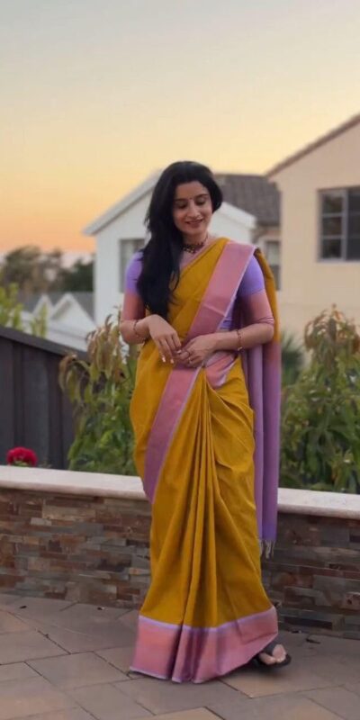 KP 6061 Mustered Color Soft Lichi Silk Saree with Jacquard Work. Best Price ₹1349. Delivery 4-6 Working Days. Online Shop now. | Designer Sarees, Modern Digital sarees, Sarees, Bollywood Sarees, Creative Sarees, Embroidered Sarees, Ethnic Saree, Party Wear Sarees