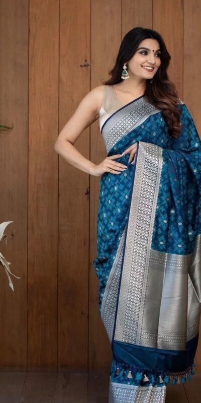KPR 258 Teal Soft Lichi Silk Saree with Lace Work & Lace Border. Introductory Price ₹1349. Delivery 4-6 Working Days. Shop now. | Designer Sarees, Modern Digital sarees, Sarees, Bollywood Sarees, Creative Sarees, Embroidered Sarees, Ethnic Saree, Party Wear Sarees