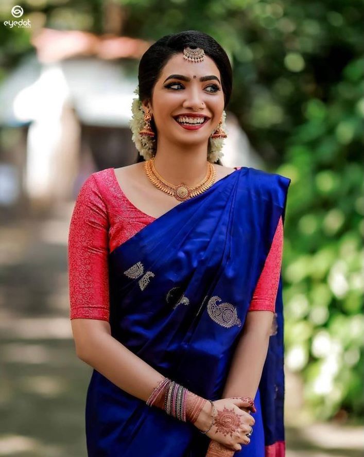 KP 2053 Blue in Soft Lichi Silk Jacquard Work Designer Work Saree . Exclusive Offer ₹1249. Delivery 4-6 Working Days. Shop now. | Designer Sarees, Modern Digital sarees, Sarees, Bollywood Sarees, Creative Sarees, Embroidered Sarees, Ethnic Saree, Party Wear Sarees