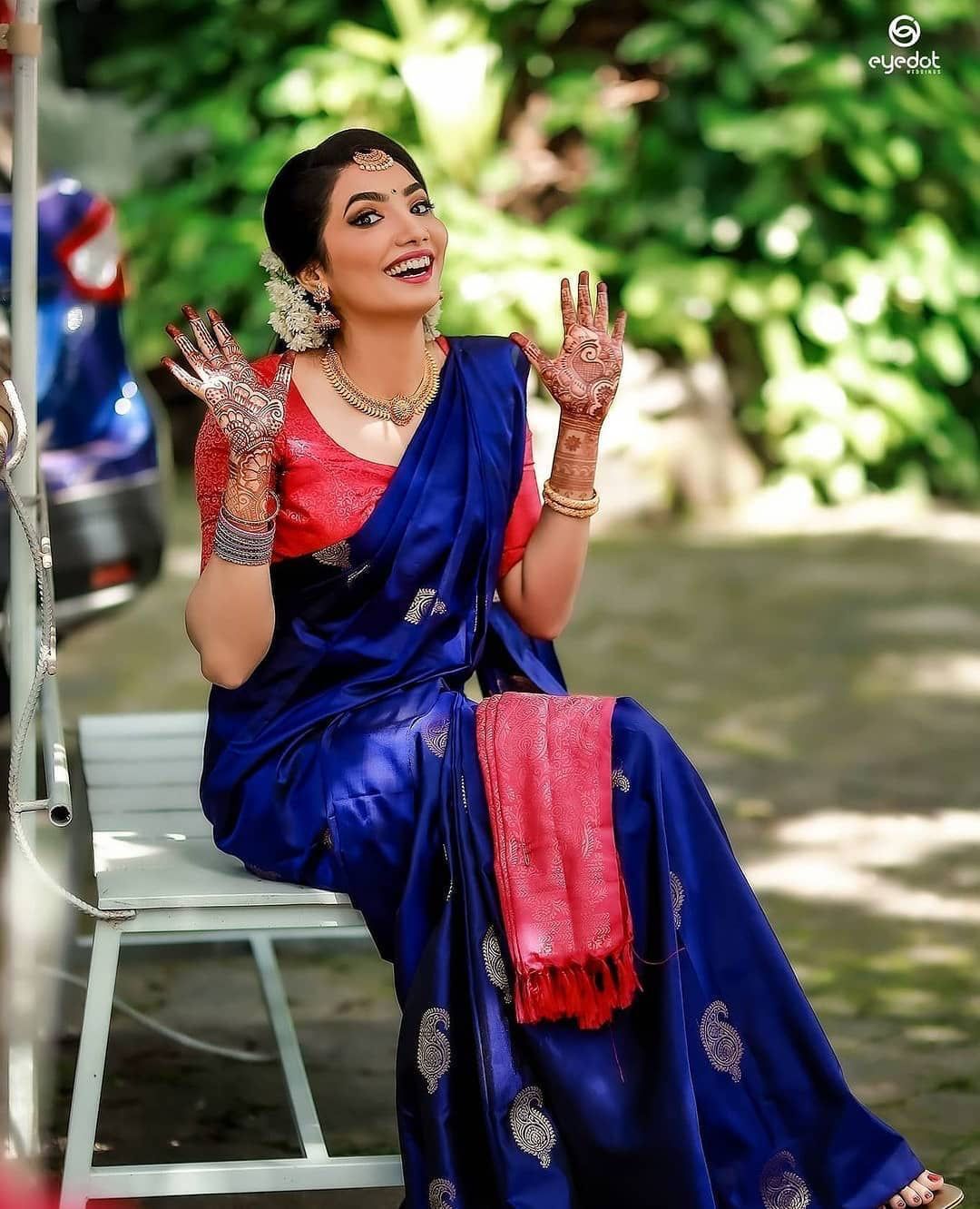 KP 2053 Blue in Soft Lichi Silk Jacquard Work Designer Work Saree . Exclusive Offer ₹1249. Delivery 4-6 Working Days. Shop now. | Designer Sarees, Modern Digital sarees, Sarees, Bollywood Sarees, Creative Sarees, Embroidered Sarees, Ethnic Saree, Party Wear Sarees