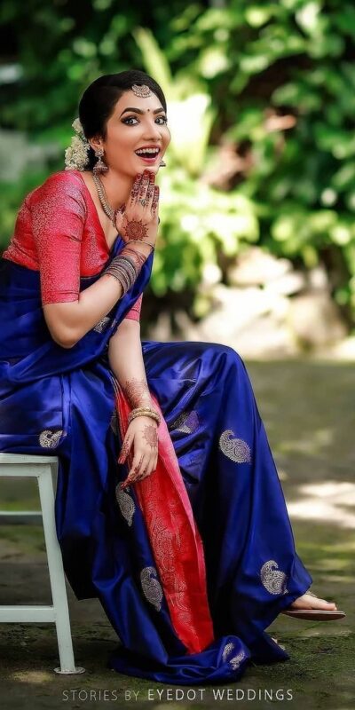 KP 2053 Blue in Soft Lichi Silk Jacquard Work Designer Work Saree . Exclusive Offer ₹1249. Delivery 4-6 Working Days. Shop now. | Designer Sarees, Modern Digital sarees, Sarees, Bollywood Sarees, Creative Sarees, Embroidered Sarees, Ethnic Saree, Party Wear Sarees