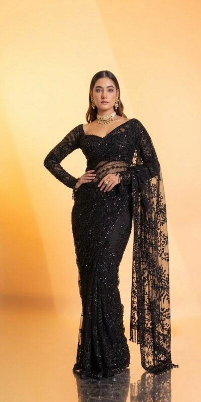 DF 3462 Black Color Butterfly Net Heavy 5mm Sequins Embroidery work Saree Casual, Wedding, Festive, Events . Expected Delivery 4-6 Working Days @1999/- only | Designer Sarees, Modern Digital sarees, Sarees, Bollywood Sarees, Creative Sarees, Embroidered Sarees, Ethnic Saree, Party Wear Sarees