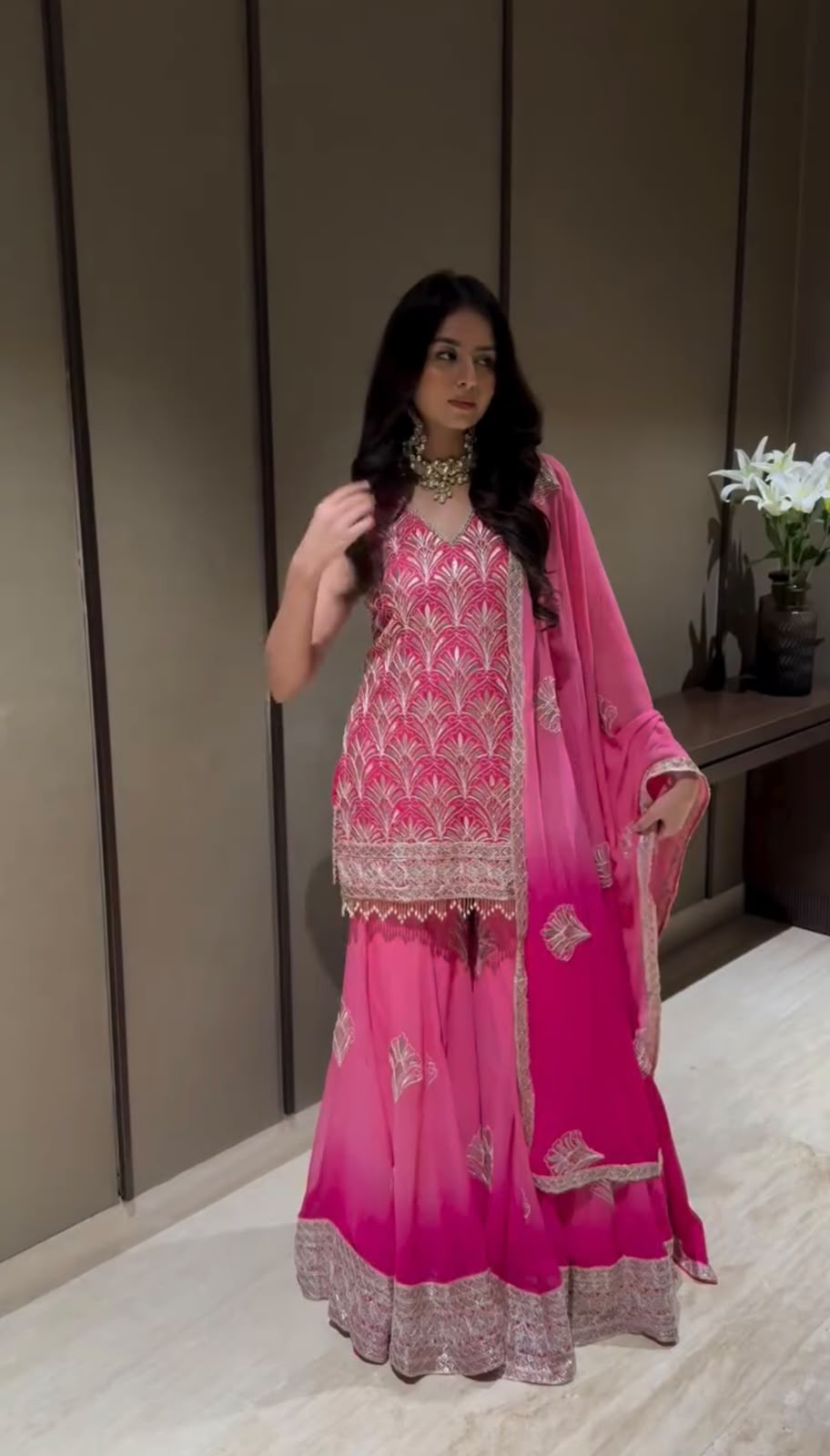 ST 1190 Pink Printed Faux Georgette Salwar Suit with Embroidery Work & Lace Work. Affordable Price ₹2349. Delivery 4-6 Working Days. Shop now. | Jump Suits, Salwar suit, Casual Suits, Creative suits, Designer Suits, Palazzo Suits, Party Wear Suits, Patiala Suits, Straight Suits