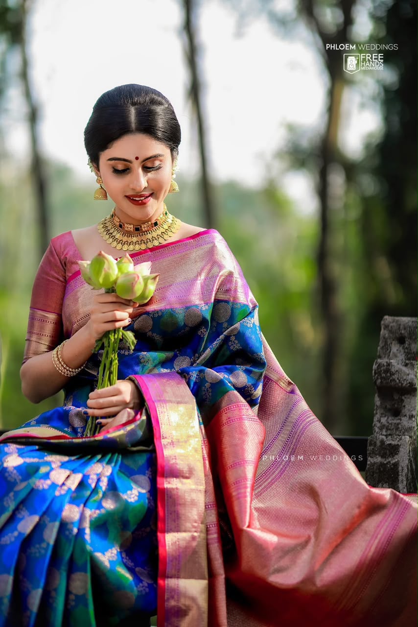 KPR 113 Royal Blue Soft Lichi Silk Saree with Lace Work & Lace Border. Introductory Price ₹1649. Delivery 4-6 Working Days. Shop now. | Designer Sarees, Modern Digital sarees, Sarees, Bollywood Sarees, Creative Sarees, Embroidered Sarees, Ethnic Saree, Party Wear Sarees