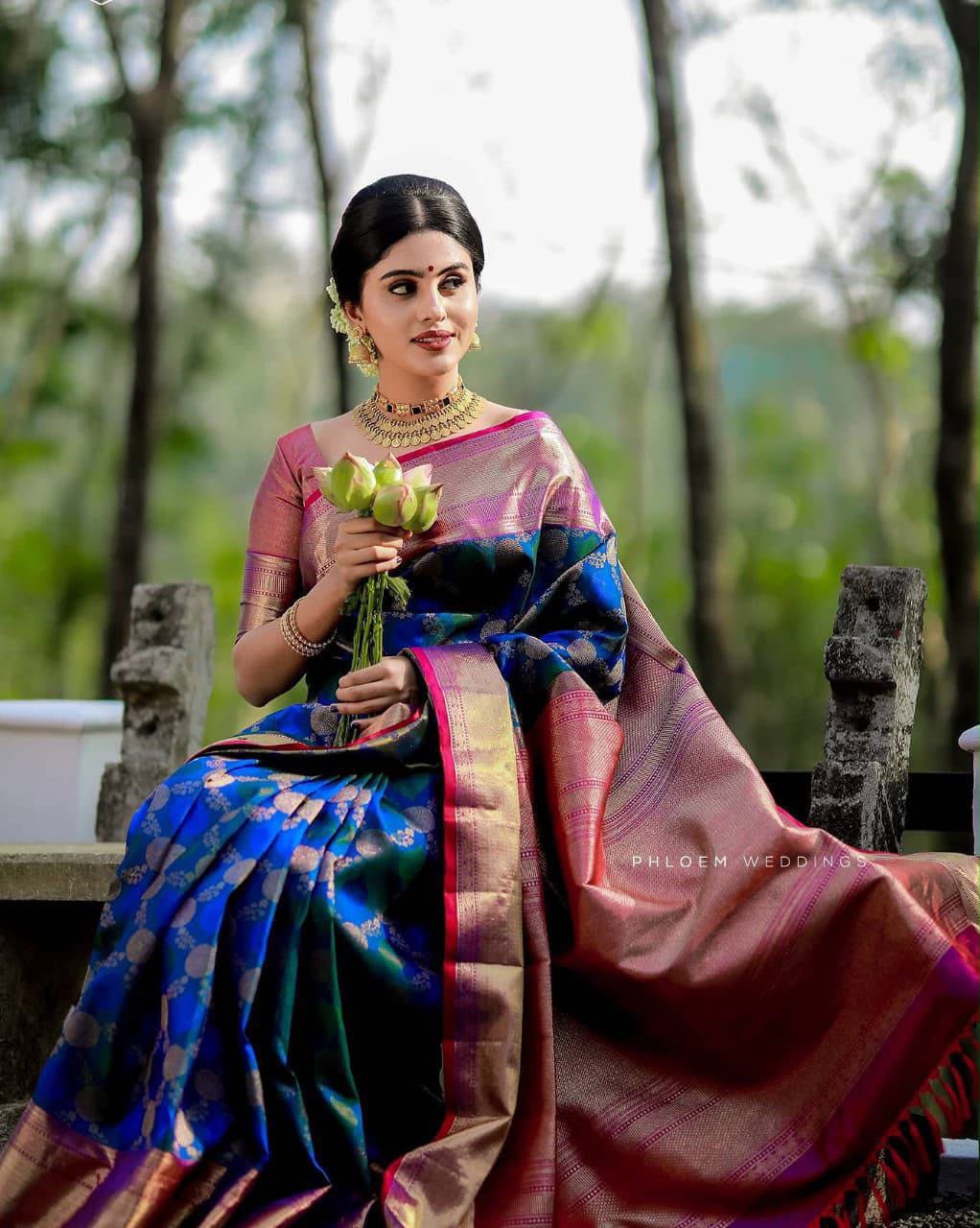 KPR 113 Royal Blue Soft Lichi Silk Saree with Lace Work & Lace Border. Introductory Price ₹1649. Delivery 4-6 Working Days. Shop now. | Designer Sarees, Modern Digital sarees, Sarees, Bollywood Sarees, Creative Sarees, Embroidered Sarees, Ethnic Saree, Party Wear Sarees