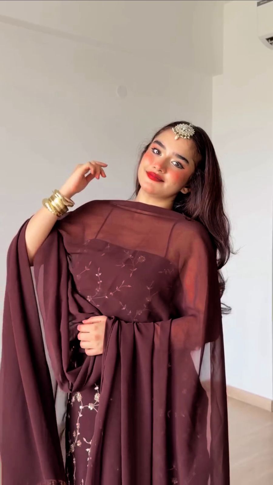 RTC 6067 Brown Faux Georgette Salwar Suit with Mirror Work & Embroidery Work. Get it for ₹2049. Delivery 4-6 Working Days. Shop now. | Jump Suits, Salwar suit, Casual Suits, Creative suits, Designer Suits, Palazzo Suits, Party Wear Suits, Patiala Suits, Straight Suits