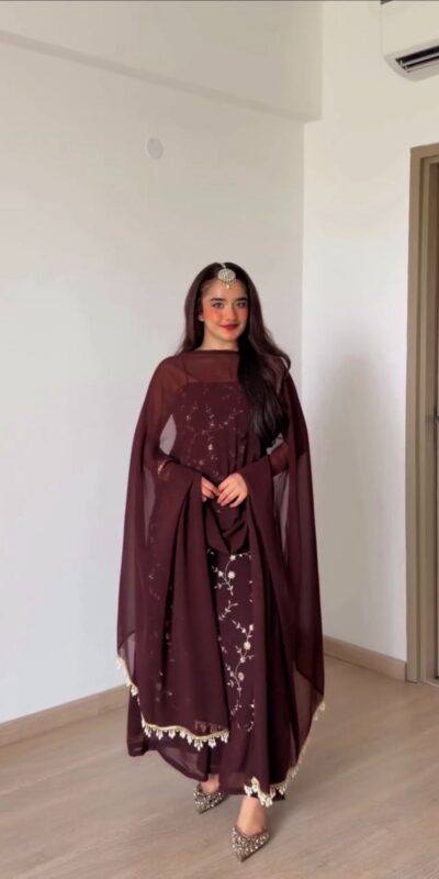 RTC 6067 Brown Faux Georgette Salwar Suit with Mirror Work & Embroidery Work. Get it for ₹2049. Delivery 4-6 Working Days. Shop now. | Jump Suits, Salwar suit, Casual Suits, Creative suits, Designer Suits, Palazzo Suits, Party Wear Suits, Patiala Suits, Straight Suits