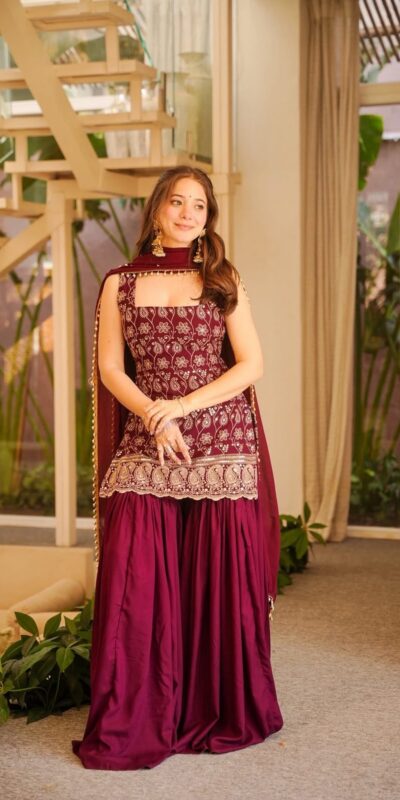 ST 1192 Maroon Faux Georgette Salwar Suit with Embroidery Work. Available at ₹2349 only. Delivery 4-6 Working Days. Shop now. | Jump Suits, Tops & Bottoms, Track Suits, Salwar suit, Casual Suits, Creative suits, Designer Suits, Palazzo Suits, Party Wear Suits, Patiala Suits, Straight Suits, Trendy Wear