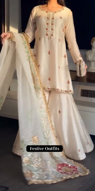 ST 1204 White Faux Georgette Salwar Suit with Embroidery Work. Available at ₹2249 only. Delivery 4-6 Working Days. Shop now. | Jump Suits, Tops & Bottoms, Track Suits, Salwar suit, Casual Suits, Creative suits, Designer Suits, Palazzo Suits, Party Wear Suits, Patiala Suits, Straight Suits, Trendy Wear