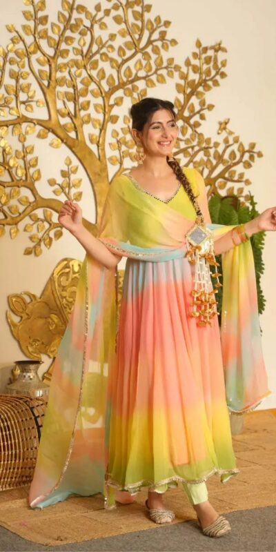 RTC 6069 Multi Faux Georgette Salwar Suit with Mirror Work & Embroidery Work. Get it for ₹2449. Delivery 4-6 Working Days. Shop now. | Anarkali Suits, Bollywood Anarkali, Creative-Anarkali, Designer Anarkali, Embroidered Anarkali, Party Wear Anarkali