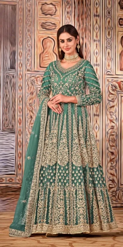 Alternative view of Super Blue Butterfly Net Sequins Work Salwar Suit