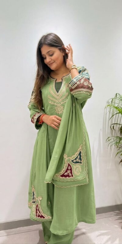 BE 509 Pista Mul Chanderi Salwar Suit with Embroidery Work & Sequins Work. Festive Deal ₹2399. Delivery 4-6 Working Days. Shop nowp | Jump Suits, Salwar suit, Casual Suits, Creative suits, Designer Suits, Palazzo Suits, Party Wear Suits, Patiala Suits, Straight Suits