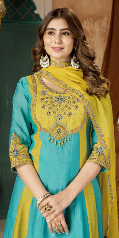 DIVA 183 Blue Brown Mal Chanderi Salwar Suit Perfect for Wedding, Party, Baisakhi, Housewarming, Sangeet – Introductory Price ₹2799. Delivery 4-6 Working D | Jump Suits, Salwar suit, Casual Suits, Creative suits, Designer Suits, Palazzo Suits, Party Wear Suits, Patiala Suits, Straight Suits