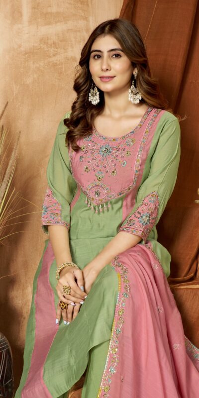DIVA 183 Pista Brown Mal Chanderi Salwar Suit Perfect for Wedding, Party, Baisakhi, Housewarming, Sangeet – Introductory Price ₹2799. Delivery 4-6 Working D | Jump Suits, Salwar suit, Casual Suits, Creative suits, Designer Suits, Palazzo Suits, Party Wear Suits, Patiala Suits, Straight Suits