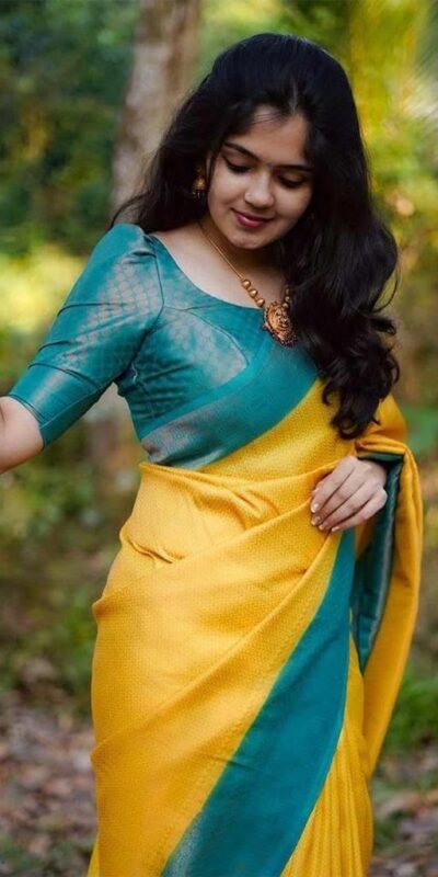 KP 5019 Yellow Soft Lichi Jacquard Work Saree for Wedding, Party, Cultural Events, Traditional Day, Pooja . Grab it for ₹1649. Delivery 4-6 Working Day | Designer Sarees, Modern Digital sarees, Sarees, Bollywood Sarees, Creative Sarees, Embroidered Sarees, Ethnic Saree, Party Wear Sarees