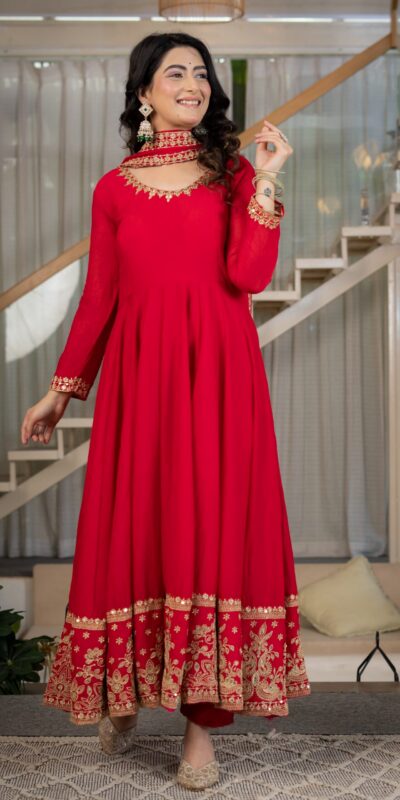 ND 5080 Red Rangoli Silk Perfect for Wedding, Party, Holi, Pooja, Anniversary – Salwar Suit. Get it for ₹2849. Delivery 4-6 Working Days. Shop now. | Jump Suits, Salwar suit, Casual Suits, Creative suits, Designer Suits, Palazzo Suits, Party Wear Suits, Patiala Suits, Straight Suits