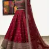 Elegant Red Color Embroidery Sequence Work?Festive Lehenga Choli