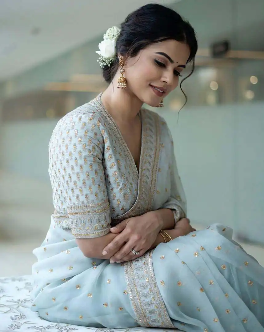 KT 274 Multi Color Saree : Soft Organza Silk Work : Fancy Thread With Sequins Work?Casual, Party Wear, Wedding Sky Blue Sequins Saree@1699/- | Sarees, Bollywood Sarees, Creative Sarees, Designer Sarees, Embroidered Sarees, Ethnic Saree, Party Wear Sarees