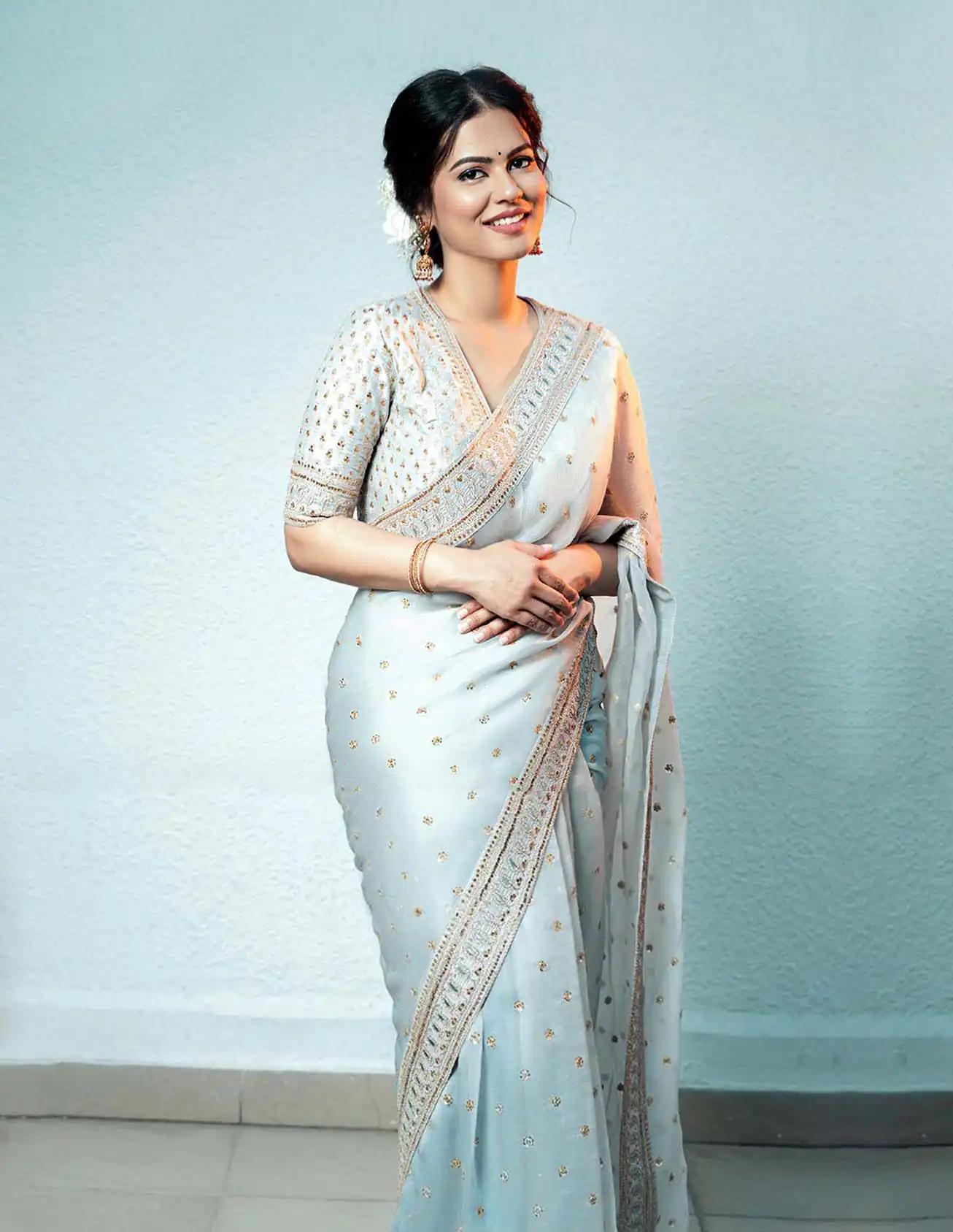 KT 274 Multi Color Saree : Soft Organza Silk Work : Fancy Thread With Sequins Work?Casual, Party Wear, Wedding Sky Blue Sequins Saree@1699/- | Sarees, Bollywood Sarees, Creative Sarees, Designer Sarees, Embroidered Sarees, Ethnic Saree, Party Wear Sarees