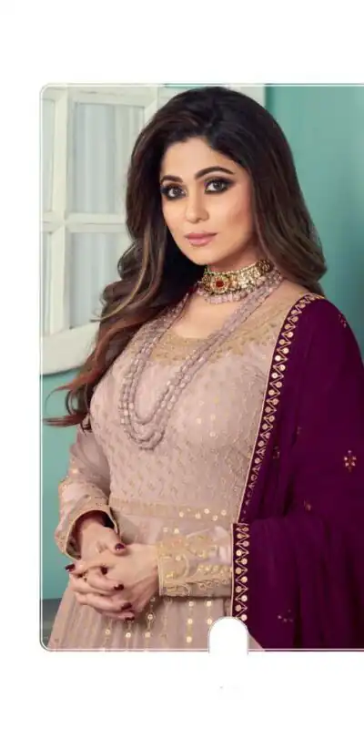 FC 8544 PeachPeach Gown : Georgette?Work : Sequence Embroidery Work Casual, Wedding, Festive, Events, Designer Party Wear, Gown @2299/-FC 8544 Peach | Gowns, Bollywood Gowns, Creative Gowns, Designer Gowns, Embroidered Gowns, Party Wear Gowns, Salwar suit, Casual Suits, Designer Suits