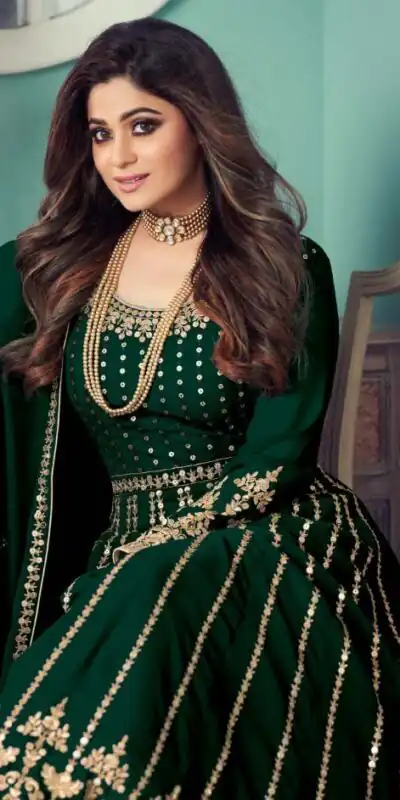 FC 8545 Green Gown : Georgette?Work : Sequence Embroidery Work , Wedding, Festive, Events, Designer Party Wear, Gown @2299/- | Gowns, Bollywood Gowns, Creative Gowns, Designer Gowns, Embroidered Gowns, Party Wear Gowns, Salwar suit, Casual Suits, Designer Suits