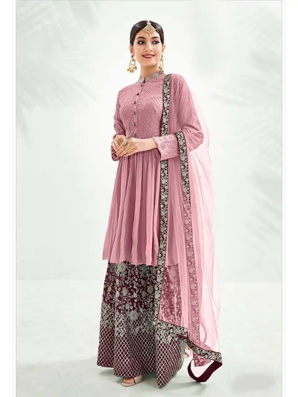 ?FC 1173 Purple Top : Georgette Work : Embroidery Work Dupatta : Heavy Net Inner : Santoon Wedding, Party, Festive, Events @2449/- | Salwar suit, Creative suits, Designer Suits, Palazzo Suits, Party Wear Suits, Straight Suits