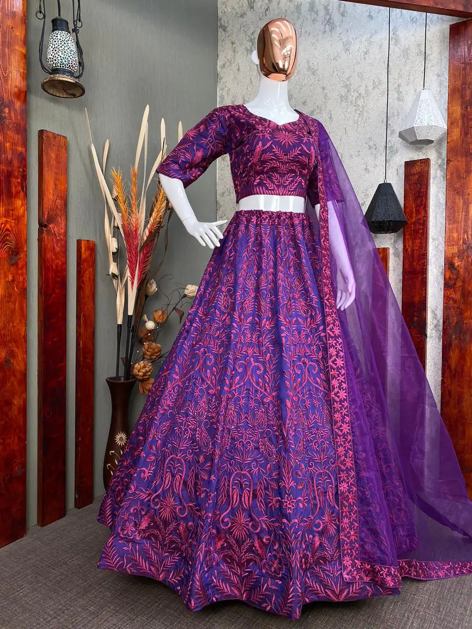 LG 536 Purple Color Lehenga : Soft Tafeta Silk Blouse : Tafeta Silk Work : Embroidery Work Traditional Wear, Festive, Wedding, Events @2399/- | Lehenga, Bollywood Lehenga, Creative Lehenga, Designer Lehenga, Embroidered Lehenga, Party Wear Lehenga