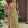 ?FC 1207 Green Top : Georgette Work : Embroidery Work Dupatta : Georgette Inner : Santoon Wedding, Party, Festive, Events @2199 | Salwar suit, Creative suits, Designer Suits, Palazzo Suits, Party Wear Suits, Straight Suits
