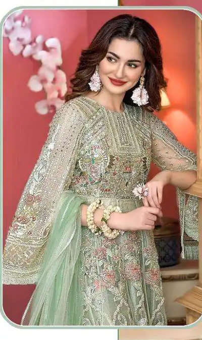 FC:-241 Green color heavy net with Embroidery And Sequence Stone Work Classic Anarkali Suit Wedding,Party,Festive@2299/- Only | Anarkali Suits, Bollywood Anarkali, Creative-Anarkali, Designer Anarkali, Embroidered Anarkali, Party Wear Anarkali