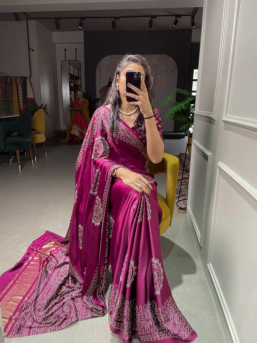 YNF 7803 Purple Color Semi Gaji Satin Printing with Foil Work Saree Casual, Party Wear, Wedding, Events Etc. Expected Delivery 4-6 Working Days 1499/- | Sarees, Bollywood Sarees, Creative Sarees, Designer Sarees, Ethnic Saree, Modern Digital sarees, Party Wear Sarees