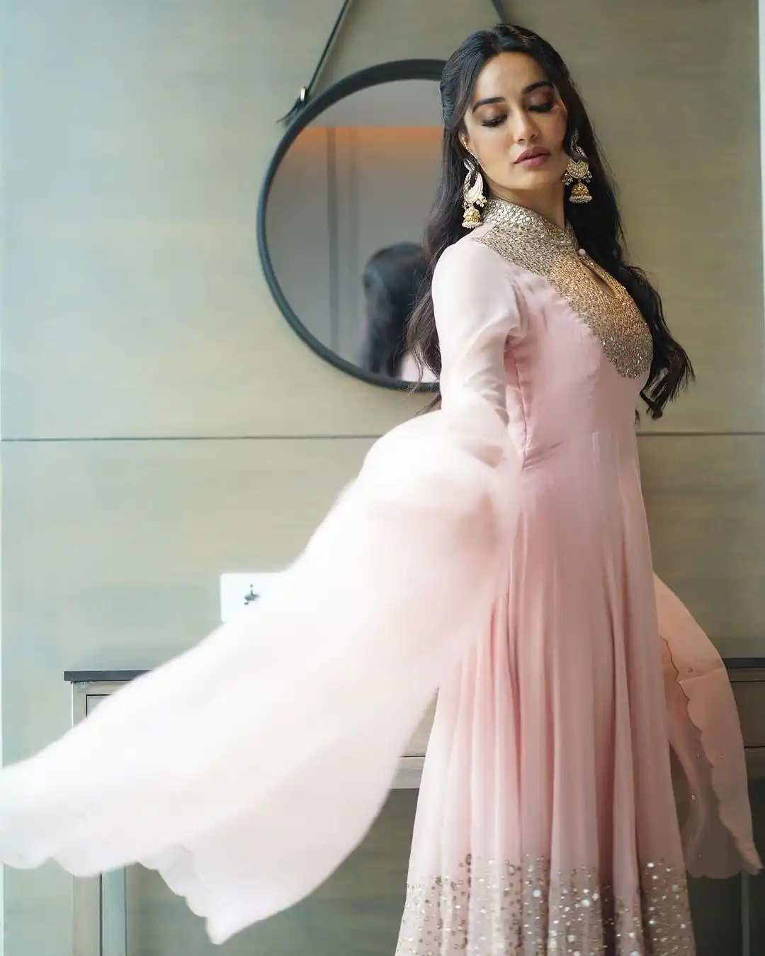 ZSR 794 Baby Pink Color Georgette Embroidery Sequence Work Gown Casual, Wedding, Party, Festive, Events Etc. Expected Delivery 4-6 Working Days 2199/- | Gowns, Bollywood Gowns, Creative Gowns, Designer Gowns, Embroidered Gowns, Party Wear Gowns