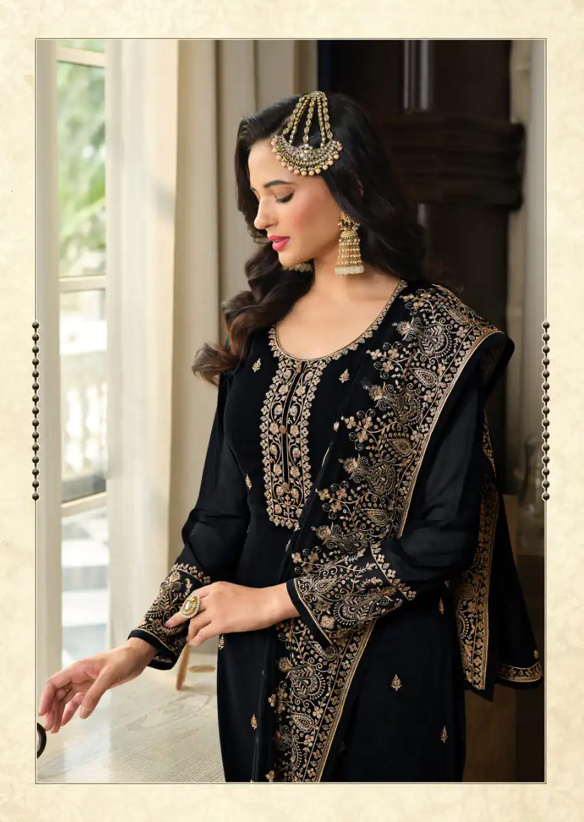 DS LT 8301 Black color Georgette Embroidery Sequence Work Sharara Suit Wedding, Festive, Events Etc. Expected Delivery 4-6 Working Days @2149/- | Jump Suits, Salwar suit, Casual Suits, Creative suits, Designer Suits, Palazzo Suits, Party Wear Suits, Patiala Suits, Straight Suits