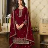 DS LT 8301 Maroon color Georgette Embroidery Sequence Work Sharara Suit Wedding, Festive, Events Etc. Expected Delivery 4-6 Working Days @2149/- | Jump Suits, Salwar suit, Casual Suits, Creative suits, Designer Suits, Palazzo Suits, Party Wear Suits, Patiala Suits, Straight Suits