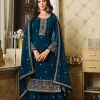 DS LT 8301 Peacock Blue color Georgette Embroidery Sequence Work Sharara Suit Wedding, Festive, Events Etc. Expected Delivery 4-6 Working Days @2149/- | Jump Suits, Salwar suit, Casual Suits, Creative suits, Designer Suits, Palazzo Suits, Party Wear Suits, Patiala Suits, Straight Suits