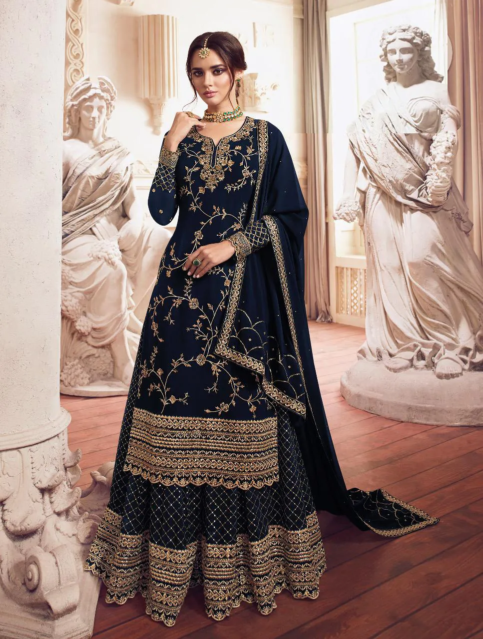 LT 4902 Stone Green color Georgette With Embroidery sequence Work Sharara Suit Wedding, Festive, Events Etc. Expected Delivery 4-6 Working Days @2099/- | Jump Suits, Salwar suit, Casual Suits, Creative suits, Designer Suits, Palazzo Suits, Party Wear Suits, Patiala Suits, Straight Suits