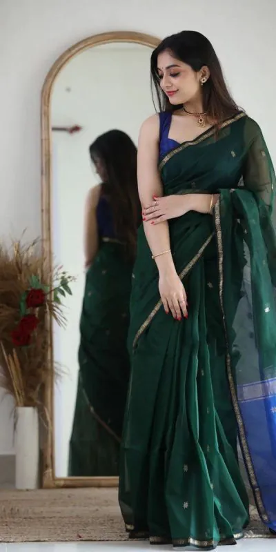 KP 5034 Dark Green Color Soft Lilan Slab Jacquard  Work Saree Casual, Party Wear, Wedding, Events Etc. Expected Delivery 4-6 Working Days @1449/- | Designer Sarees, Sarees, Bollywood Sarees, Creative Sarees, Embroidered Sarees, Ethnic Saree, Modern Digital sarees, Party Wear Sarees