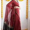 Aesthetically Red Color Soft Lilan Slab Jacquard Work Saree