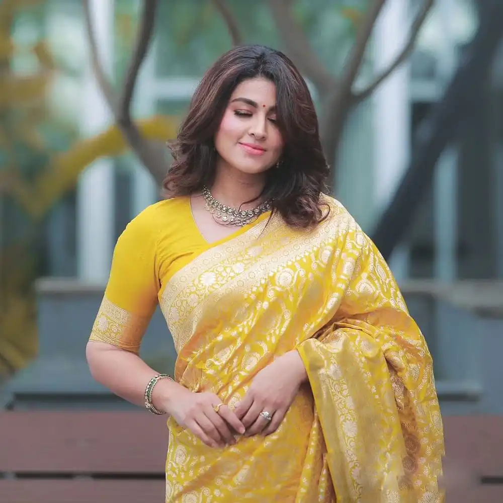 DDF Yellow Zalar Color Banarasi Soft Silk Ordinary Design Saree Casual, Party Wear, Wedding, Events, Etc. Expected Delivery 4-6 Working Days 1399/- | Designer Sarees, Sarees, Bollywood Sarees, Creative Sarees, Embroidered Sarees, Ethnic Saree, Modern Digital sarees, Party Wear Sarees