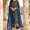 DS 1012 Persian Blue Color Georgette Embroidered Sequence Salwar Suit Casual, Wedding, Festive, Events Etc. Expected Delivery 4-6 Working Days @1799/- | Jump Suits, Salwar suit, Casual Suits, Creative suits, Designer Suits, Palazzo Suits, Party Wear Suits, Patiala Suits, Straight Suits