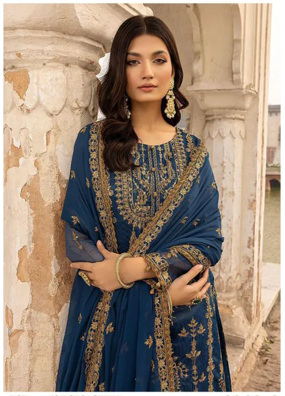 DS 1012 Persian Blue Color Georgette Embroidered Sequence Salwar Suit Casual, Wedding, Festive, Events Etc. Expected Delivery 4-6 Working Days @1799/- | Jump Suits, Salwar suit, Casual Suits, Creative suits, Designer Suits, Palazzo Suits, Party Wear Suits, Patiala Suits, Straight Suits