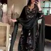 Awesome Black Color Georgette Embroidery Work Salwar Suit