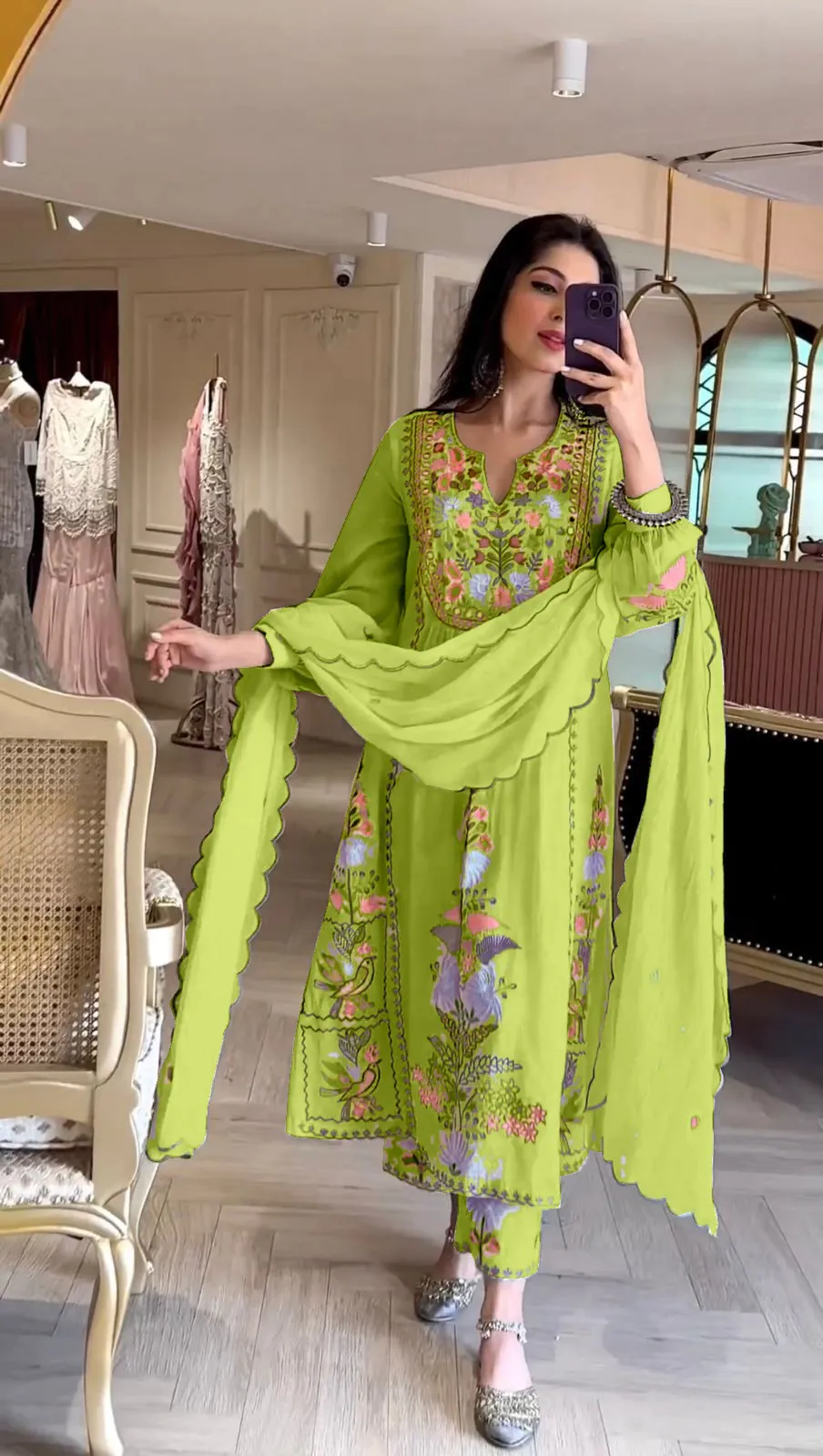 AD 118 Green Color Georgette Embroidery Work Salwar Suit Casual, Wedding, Festive, Events Etc. Expected Delivery  4-6 Working Days @1950/- | Jump Suits, Salwar suit, Casual Suits, Creative suits, Designer Suits, Palazzo Suits, Party Wear Suits, Straight Suits