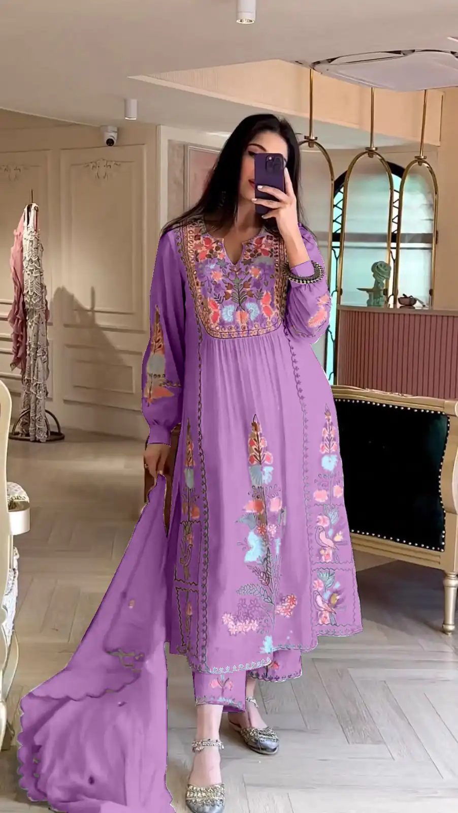 AD118 Violet Color Georgette Embroidery Work Salwar Suit Casual, Wedding, Festive, Events Etc. Expected Delivery  4-6 Working Days @1950/- | Jump Suits, Salwar suit, Casual Suits, Creative suits, Designer Suits, Palazzo Suits, Party Wear Suits, Straight Suits