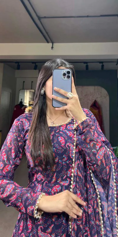 YNF 5008 Purple Color Georgette Floral Printed Party Wear Gown Casual, Wedding, Party, Festive, Events Etc. Expected Delivery 4-6 Working Days 1799/- | Gowns, Bollywood Gowns, Creative Gowns, Designer Gowns, Embroidered Gowns, Party Wear Gowns