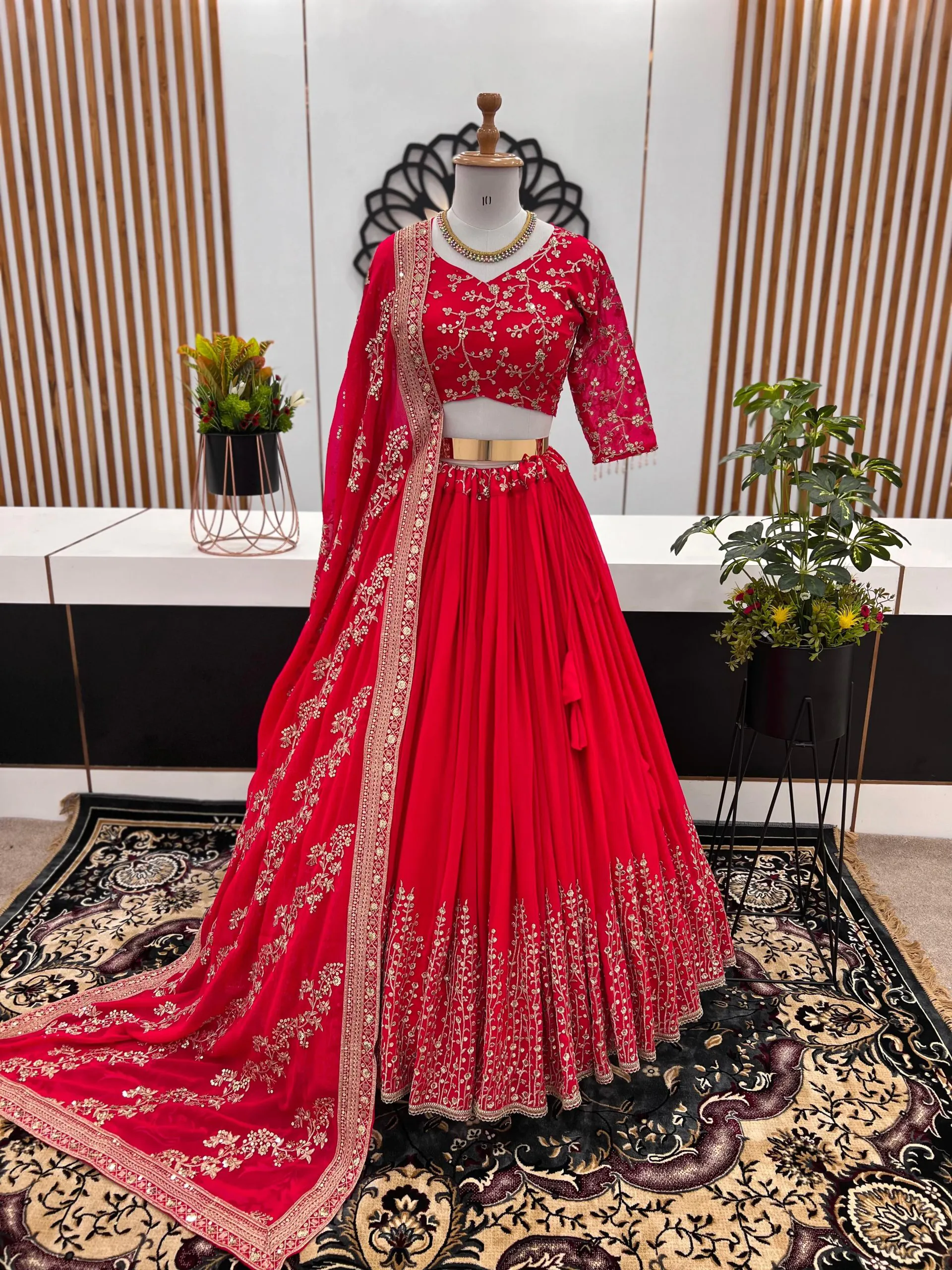 ZF 358 Rani Pink Color Faux Georgette With Heavy Embroidery Sequence Work Lehenga Choli Wedding, Party,Events Etc. Expected Delivery 4-6 Working Days 2099/- | Lehenga, Bollywood Lehenga, Creative Lehenga, Designer Lehenga, Embroidered Lehenga, Party Wear Lehenga